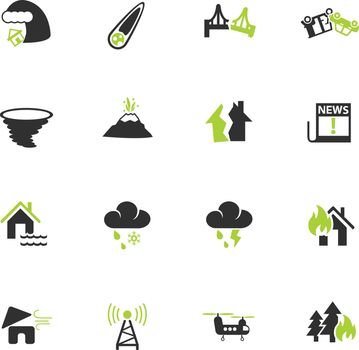 natural disasters icon set