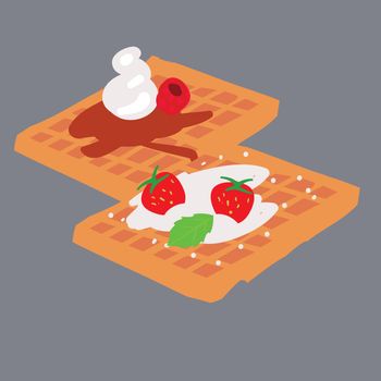 Vector illustration with viennese waffles.