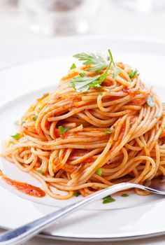 Pasta With Tomato Sauce And Parsley