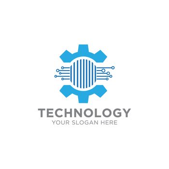 Technology Logo Template Design Vector, Emblem, Design Concept, Creative Symbol or Icon