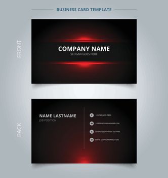 Namecard template technology red and black pattern background.