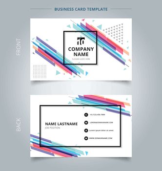 Namecard template colorful geometric pattern style abstract back