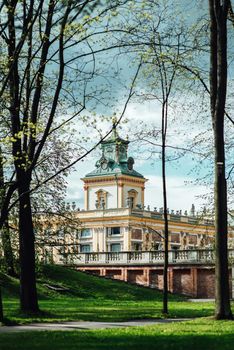 Old antique palace Wilanow in Warsaw 