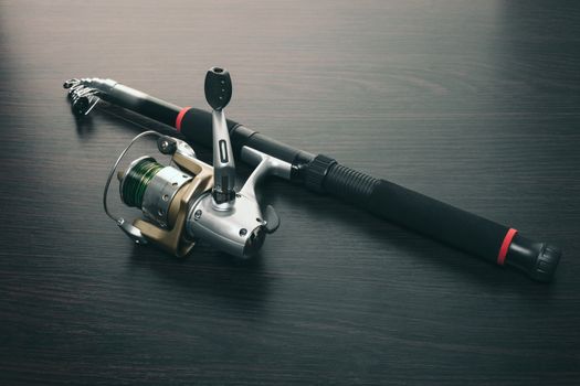 fishing rod with a coil 