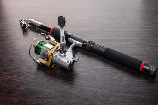 fishing rod with a coil