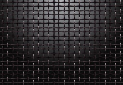 Metal grill grid realistic vector structure black background