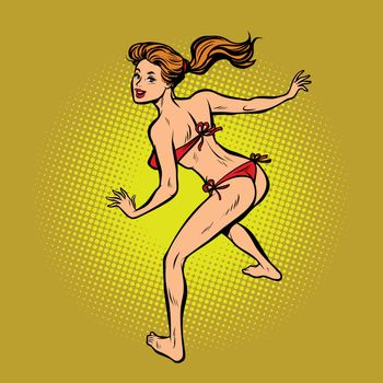 active woman in bikini