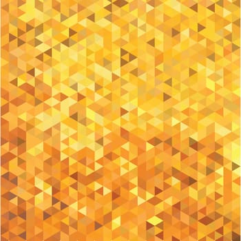 Abstract gold color triangle mosaic, cube tile. vector backgroun