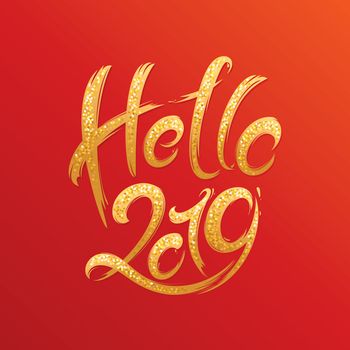 New Year greeting card. 2019 year