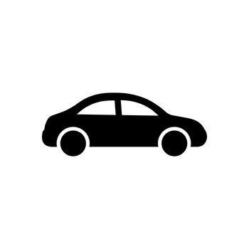 Car icon. Black car sign. Transportation icon