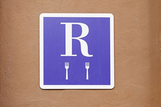 Plate with restaurant sign