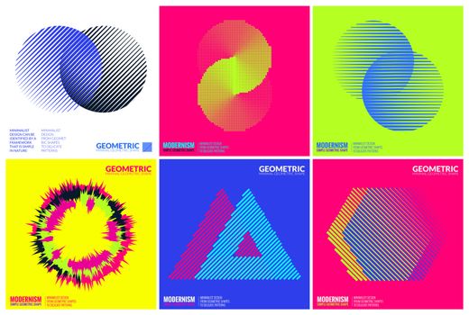 Simplicity Geometric Design Set Clean Lines and Colorful Forms