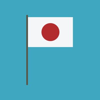 Japan flag icon in flat design