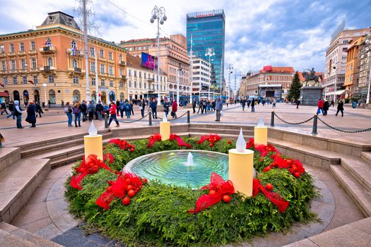 Zagreb main square advent view