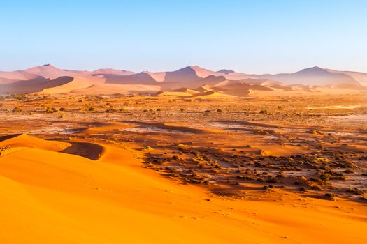 Red dunes of Namib Desert near Sossusvlei, aka Sossus Vlei, Namibia, Africa