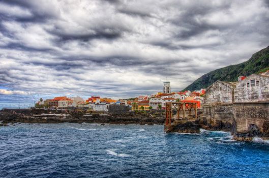 Town Port in North-west coast of Tenerife, Garachico, Canarian Islands