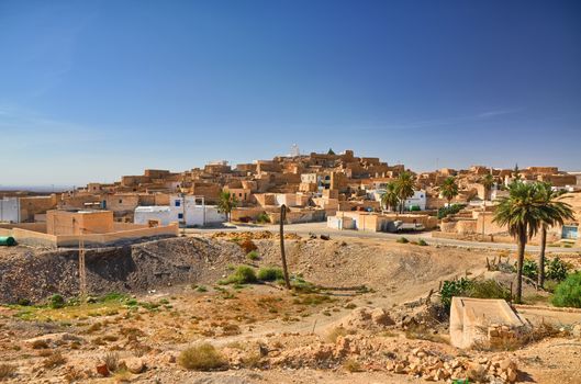 Ancient town in Sahara Desert, Tunisia, Africa, HDR