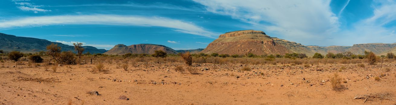 fantastic central Namibia desert landscape, traditional african scenery