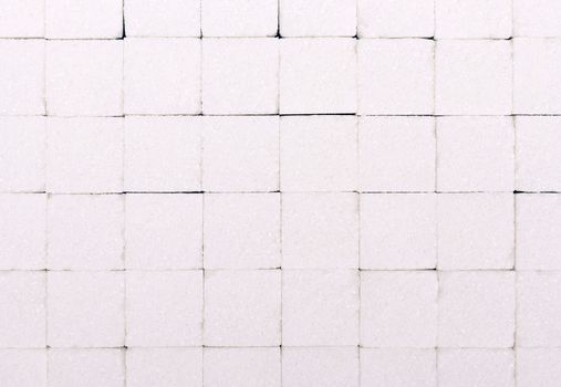 White sugar cubes, full frame, in order