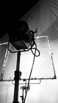 Black and white images of big studio continue LED light 