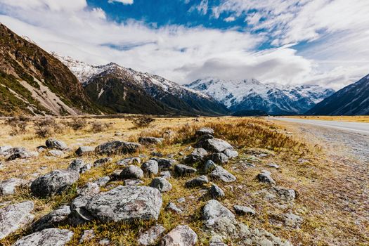 New Zealand mountain landscape at day