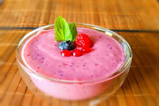 Low calorie food. Fresh healthy blueberries raspberries    
