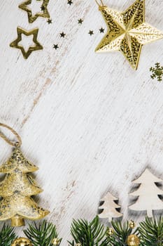 Rustic wood background for Christmas with copy space