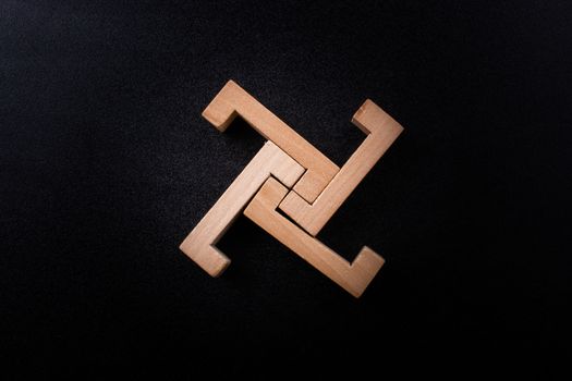 Wooden emblem of Nazi symbolism German Reich 
