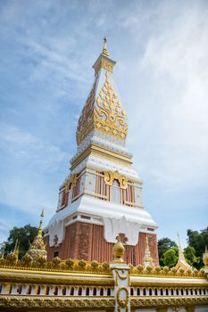 Phra That Phanom Pagoda in Temple Laotian Style of Chedi, Nakhon