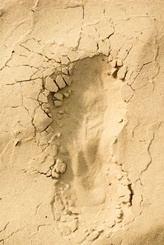Footstep on sand