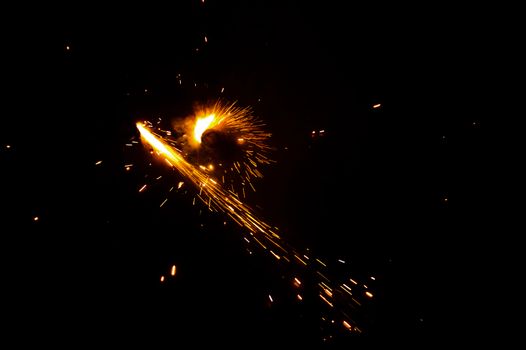 Firecracker lit in festival season of Diwali.