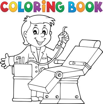 Coloring book dentist theme 1