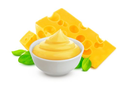 Cheese sauce isolated on white background with clipping path