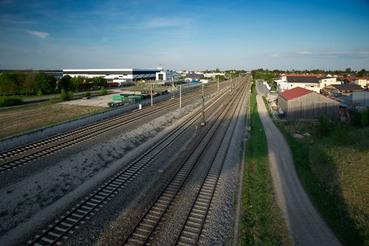 Train tracks in a countryside