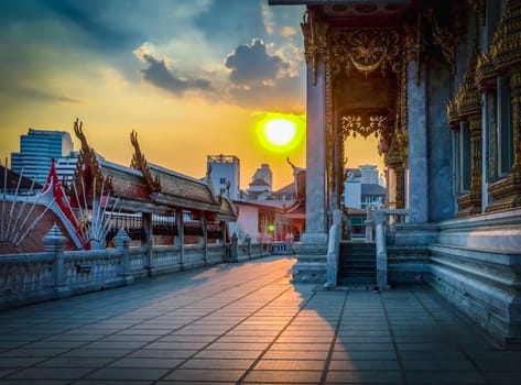 Thai temple, evening sky SunsetThai temple, evening sky Sunset