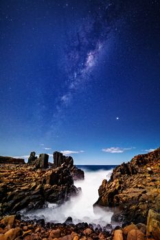 Milky Way starry skies over Bombo Australia