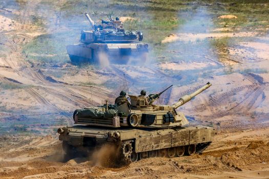 Tanks in military training Saber Strike in Latvia.