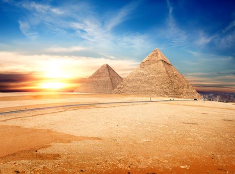 Egyptian pyramids in the Giza