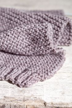 knitted brown scarf