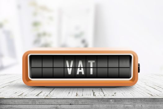 VAT tax sign in form of a retro alarm clock