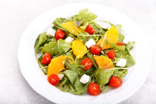 Salad with feta and tomatoes