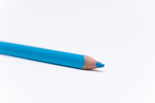 Crayons colored pencil in different colors crayon pen light blue