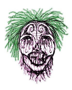 Creepy Zombie Head Illustration