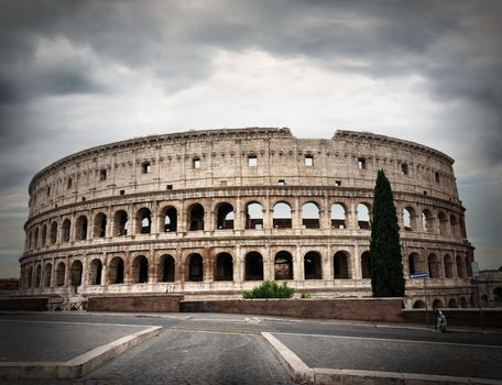 Gray clouds over Colosseum