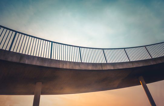 Abstract Curved Overpass Footbridge
