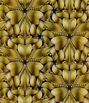 Abstract seamless geometric gold pattern, vector illustration.