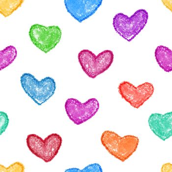 Colorful heart seamless background.