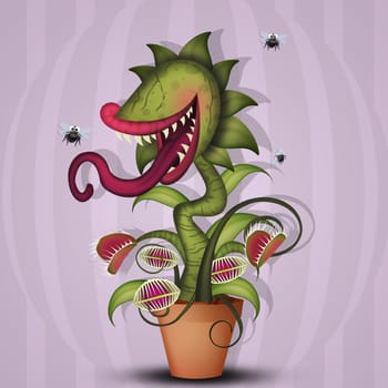 illustration of carnivorous plant