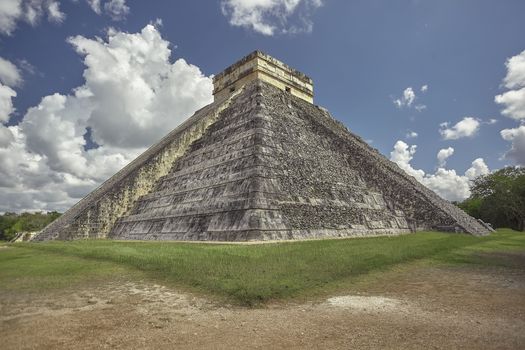 View of three quarters of the Pyramid of Chichen Itza #2
