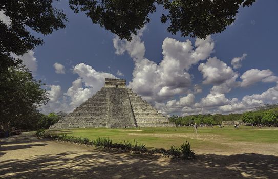 Pyramid of Chichen Itza Filtered by Vegetation